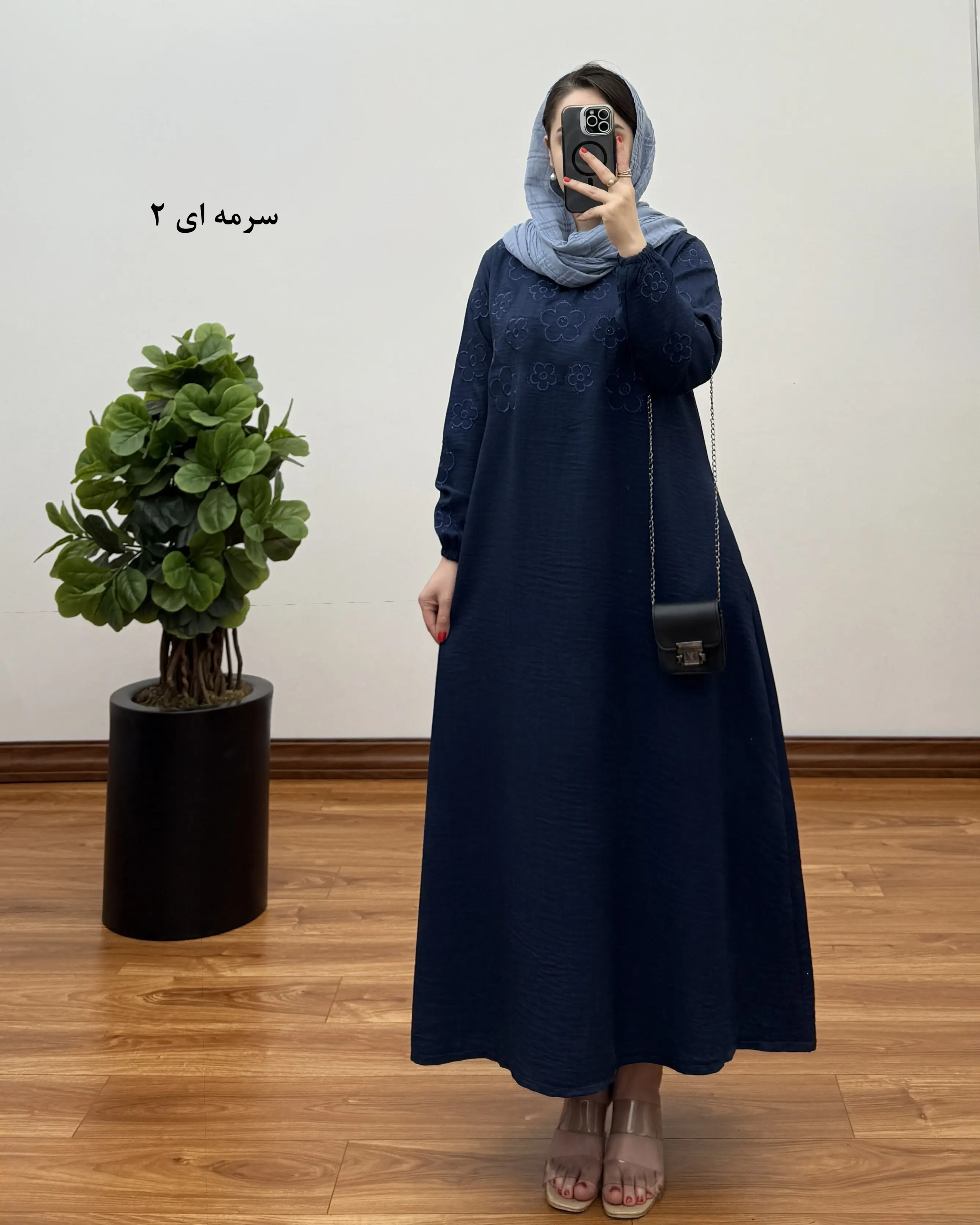 پیراهن مانتویی شانتون بلند مدل نگین